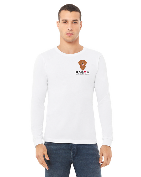 Golden Smile Long-Sleeve Jersey Tee in White